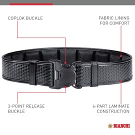 BIANCHI 7955 ErgoTek Duty Belt - 2.25" Belt Loop, Basket Weave, 32-34 (1017097)
