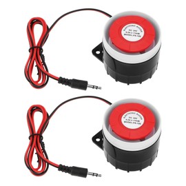 The Lord of the Tools Pack of 2 DC 24 V 120 dB Indoor Siren Wired Mini Siren Horn Siren with 3.5 mm Jack Plug Compatible with GSM Alarm Home Safe Alarm