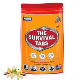 Remote Control Survival Tabs 2 Days Food Supply 24 Tabs Emergency Food Ration Survival Food Replacement Gluten Free and Non-GMO 25 Years Shelf Life Long Term Food Storage - Vanilla Flavor