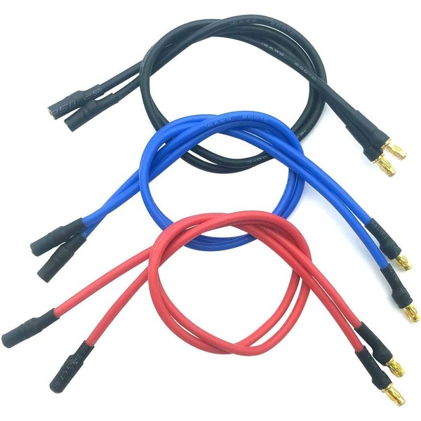 6pcs 4.0mm 4mm Banana Gold Bullet Connector Extension Cable RC Brushless Motor ESC Extension Cable Wire RC Car Boat Parts