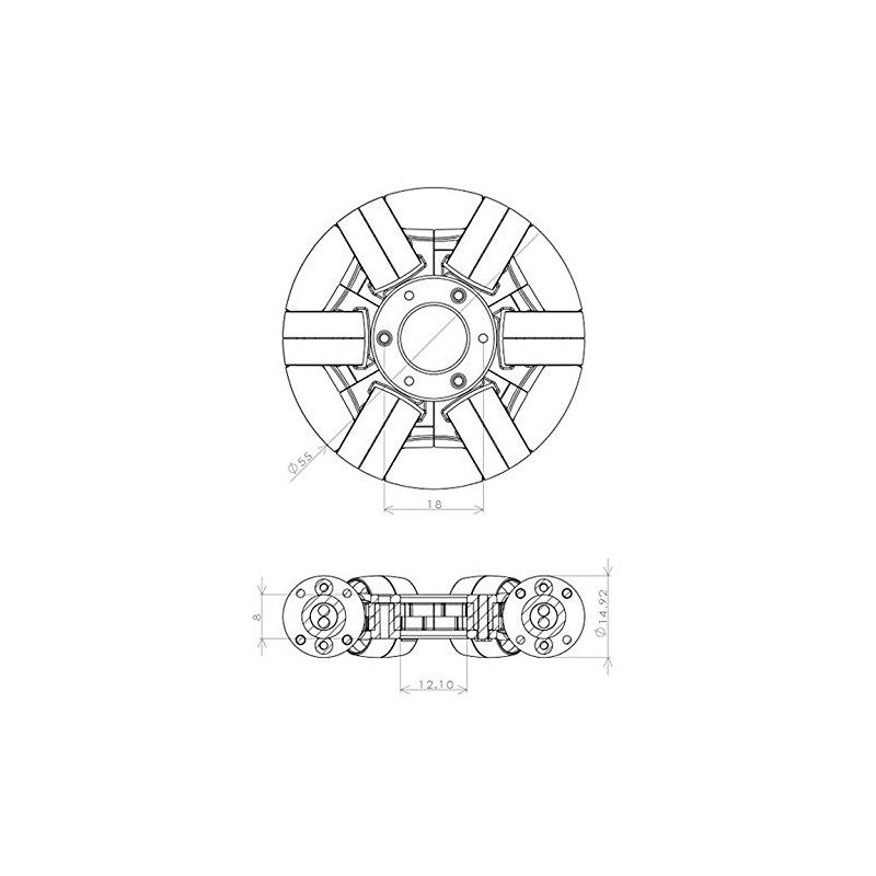 VStone Smooth Omni Wheel (Φ 2.2 inches / 55 mm)
