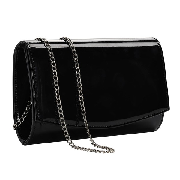 WALLYN'S Women Patent Leather Wallets Fashion Clutch Purses, Evening Bag