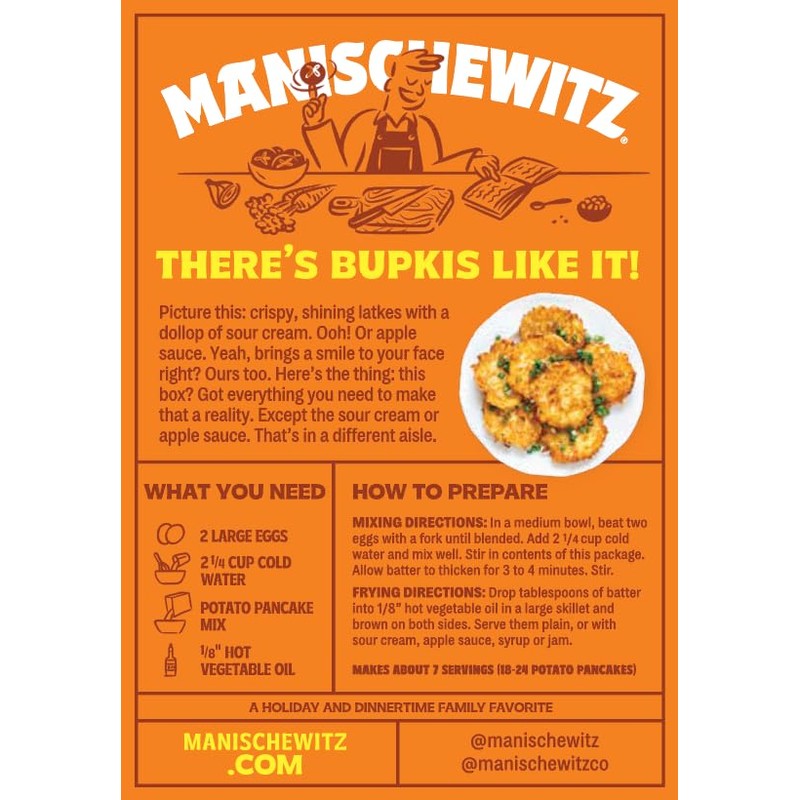 Manischewitz Potato Pancake Mix 6oz (12 Pack) Gluten Free, No
