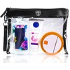 Travando® 2 x Toiletry Bags, 1 Litre Transparent Cosmetic Bag,