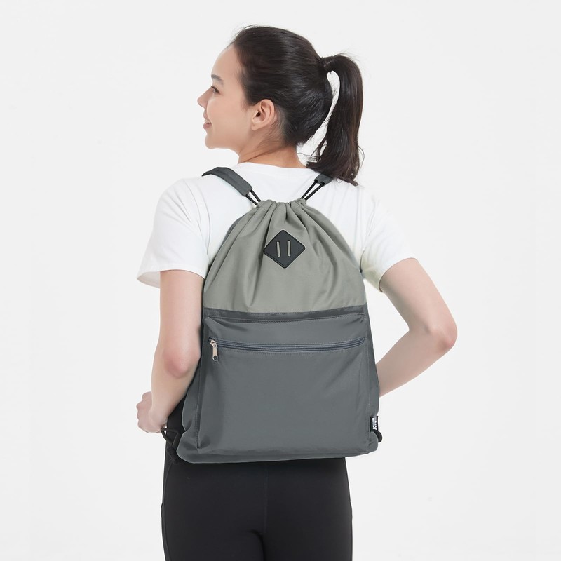 WANDF Drawstring Backpack, Sports Gym Bag with Wet Pocket, Water