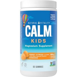 Natural Vitality Gomitas De Magnesio Calm Kids, Gomitas Para Un Estado De Ánimo Equilibrado, Favorecen Un Desarrollo Saludable, Sin Gluten, Veganas, C