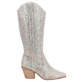 Matisse Women's Nashville Rhinestone Pointed Toe Fashion Cowboy Boots, Clear, 6.5