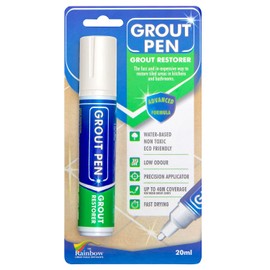 Grout Pen Ivory Tile Paint Marker: Waterproof Grout Paint, Tile Grout Colorant and Sealer Pen - Ivory, Wide 15mm Tip (20mL)