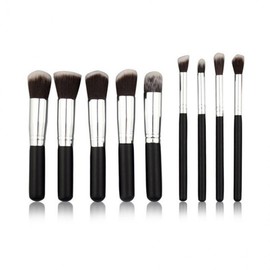 Silver Black Makeup Brushes 10 Types Black Silver 3ea