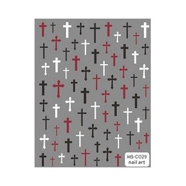 Cross Nail Sticker Self Adhesive Nail Decals Msc029 Nail Wraps Stickers Manicure Supplies for Women Nails Full Long Lasting Easy Apply and Remove