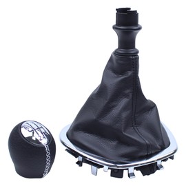 Gear Knob 6 Speed Gear Stick Gaiter Knob 6 Speed Gear Stick Head Gear Stick with Chrome Frame Leather Gear Stick for Trafic 3 Vivaro B Talento