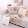 Cikary Cream Beige Fur Throw Pillow Covers 3D Rose Pattern