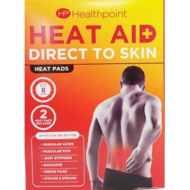 Healthpoint Heat Aid Direct to Skin Heat Pads for Aches, Pain, Stiffness, Backache, Period Pains. Strains & Sprains Twin Pack