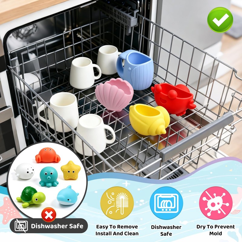 11 Pezzi Giocattoli da Bagno Bambini,Giocattoli da Bagno Galleggianti a