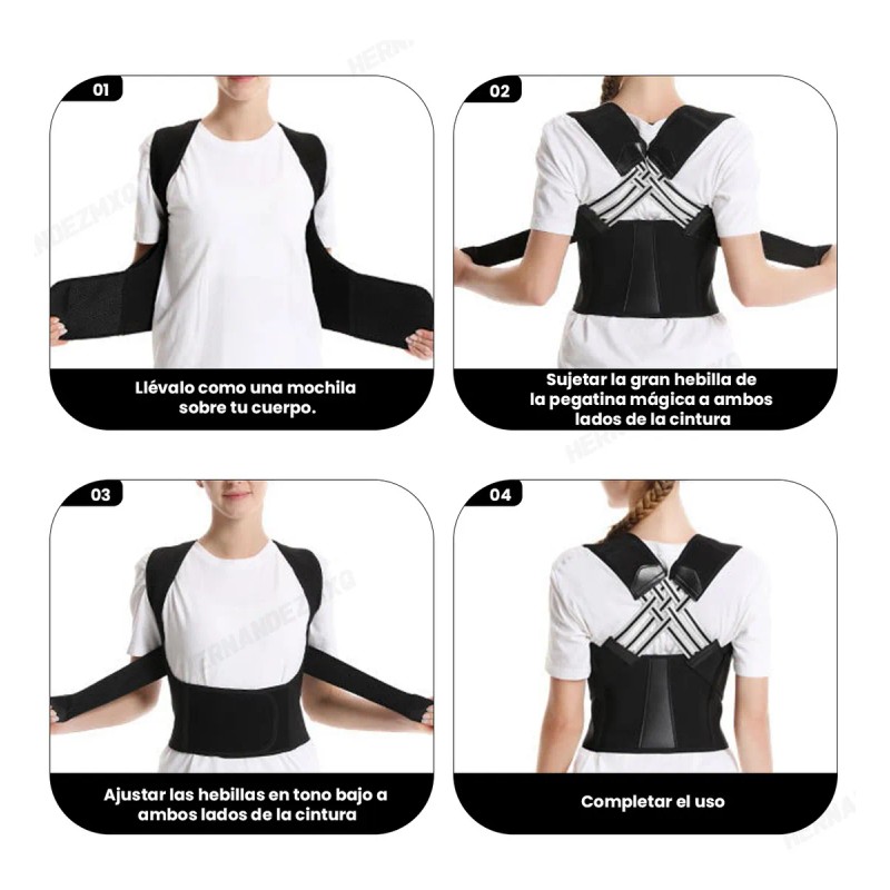 2pzs Chaleco Corrector Postura Ortopédico Faja Lumbar Unisex