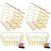 Gold Iron Wire Baskets and Trays, Round and Rectangular, 4-ct