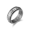 Rotating titanium steel ring with text for men to relieve