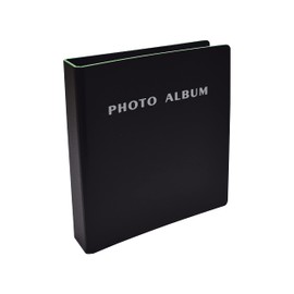 Better Office Products Photo Album for 4x6 Pictures, 2-Ring Mini Hard Cover Photo Binder, Holds 36 4x6 Photos with Clear Heavyweight Pocket Sleeves, (Black)