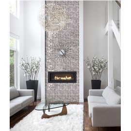 TMSG-17 Maze Basket Weave Light Emperador Slate Stone and Stainless Steel Backsplash Mosaic Tile Sheet-Kitchen and Bath backsplash Wall Tile (10 Sheets)