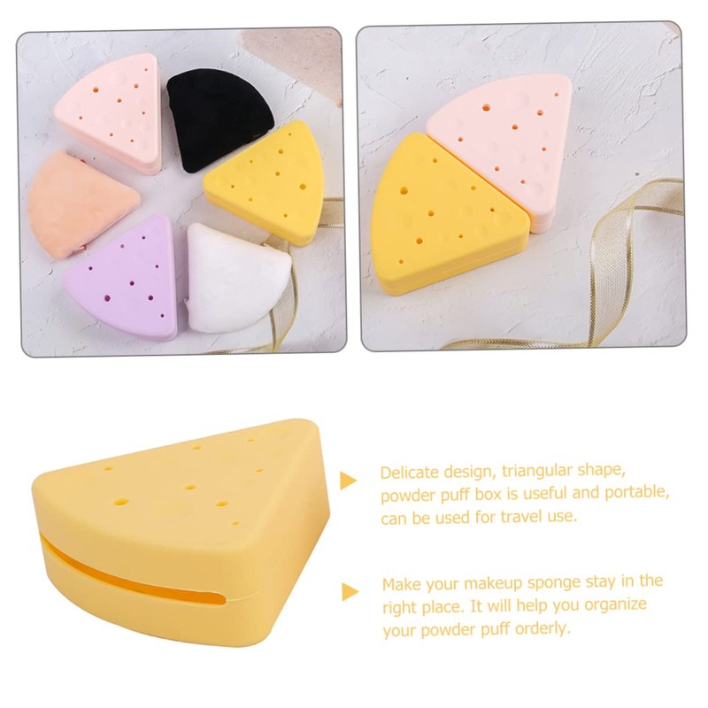 VICASKY Makeup Sponge Holder Triangular Cosmetic Sponge Storage Box Durable