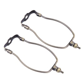 2 x Lighting Accessories Lamp Harps and Adapter Lamp Making Set Holder for Lamp Harp Holder Lampshade Base Alloy Coating Horn Frame Adjustable