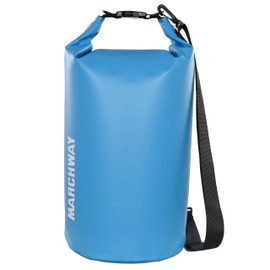MARCHWAY Floating Waterproof Dry Bag Backpack 5L/10L/20L/30L/40L, Roll Top Sack Keeps Gear Dry for Kayaking, Rafting, Boating, Swimming, Camping, Hiking, Beach, Fishing (Light Blue, 20L)