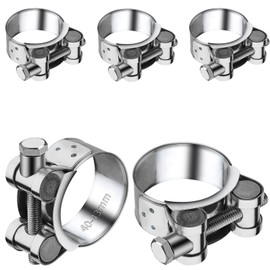 TXXATX Joint Bolt Clamps Stainless Steel 40-43 mm Exhaust Clamp Pack of 5 Hose Clamps Exhaust Pipe Band Width 20 mm Motorcycle Exhaust Clamp for Hose Water Pipe Exhaust Clamp