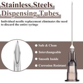 100 PCS 22G 33mm Dispensing Accessories Individually Packed Stainless Steel Pipe with Cap Industrial Lab Supplies for Liquid Glue Fluids