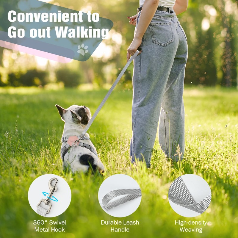 Pawaboo Small Dog Harness and Leash Set, Puppy Harness X-Frame