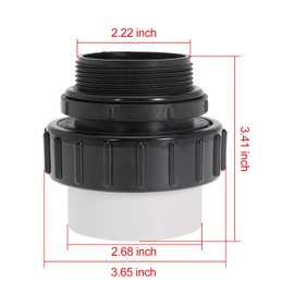 Pool Hi-Temp Union Swimming Pump Connector Union 2" MIP x 2" Slip PVC Coupling Compatible with Pool Pumps Spa Pumps High Temperature Unions (4-White)