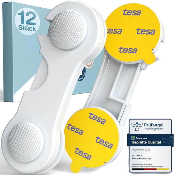 MUTKIND® Kindersicherung Schrank (12 STK - Kleber von TESA) -