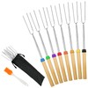 OFFCUP Barbecue Forks, 8pcs Marshmallow Toasting Forks, Extendable Stainless Steel
