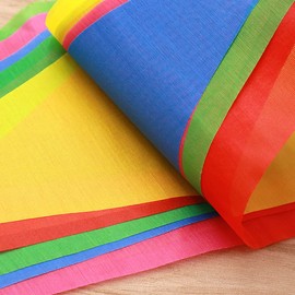 Pack of 100 (50 m) triangular flag, premium reusable bunting, outdoor, weatherproof, waterproof fabric garland, outdoor banner, decoration, party