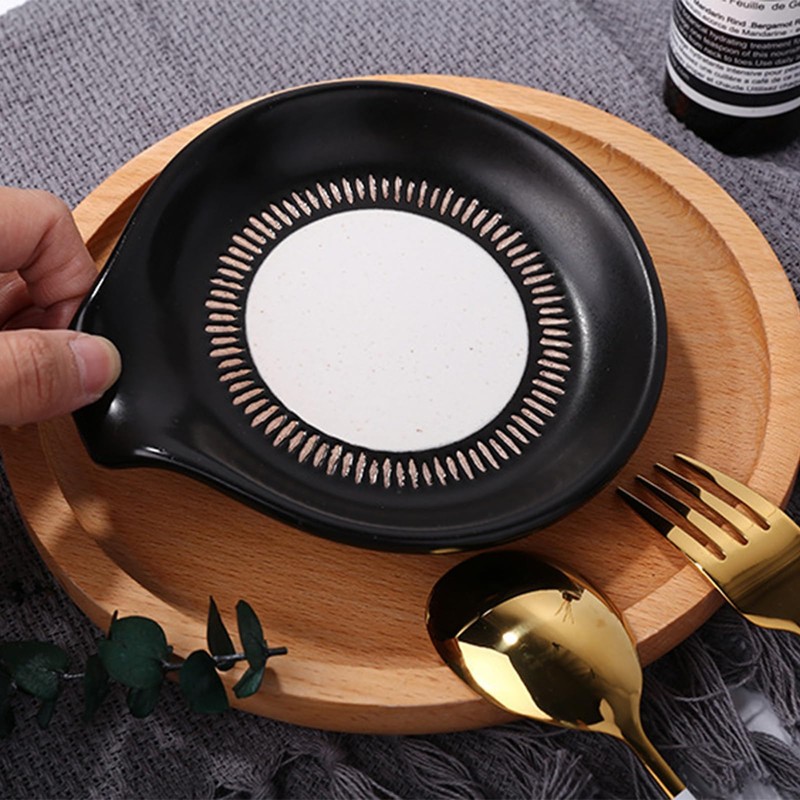 Soulnioi Spoon Rest Ceramic Spoon Holders Utensil Rest Stand Kitchen