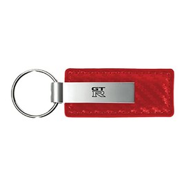 Au-TOMOTIVE GOLD Carbon Fiber Leather Key Chain for Nissan GTR (Red)