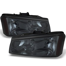 AKKON - For Smoked Smoke 2003-2006 Chevy Silverado Avalanche 1500/2500 HD Headlights Front Lamps Pair Left + Right Replacement