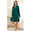 Vlazom Women's Nightdress, Ladies Long Sleeve Nighties Button Down Soft