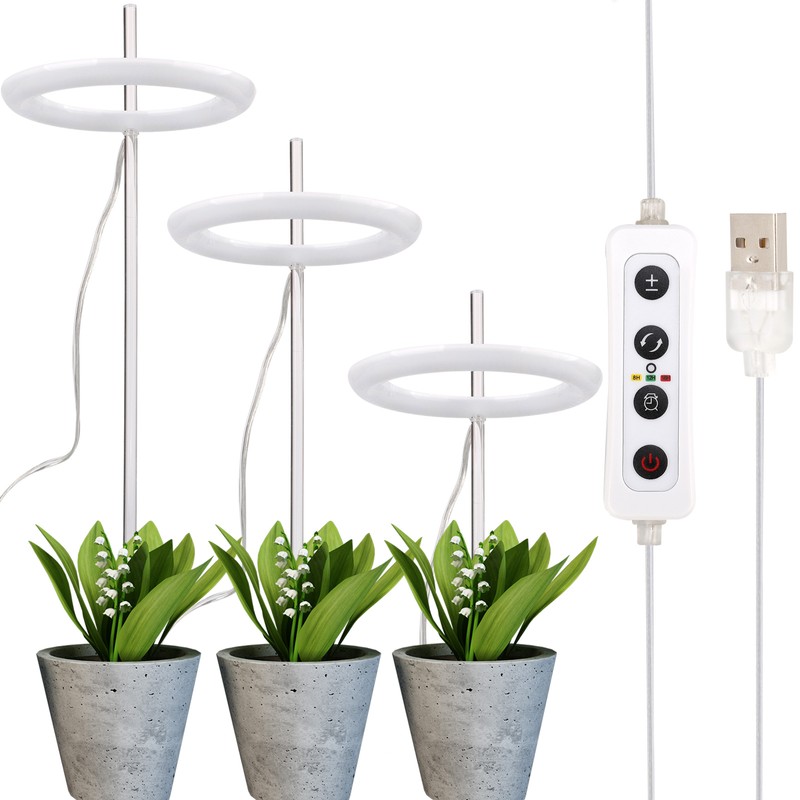 Plant Grow Light 3.3in Diameter 3 Heads Easy Operation Brightness