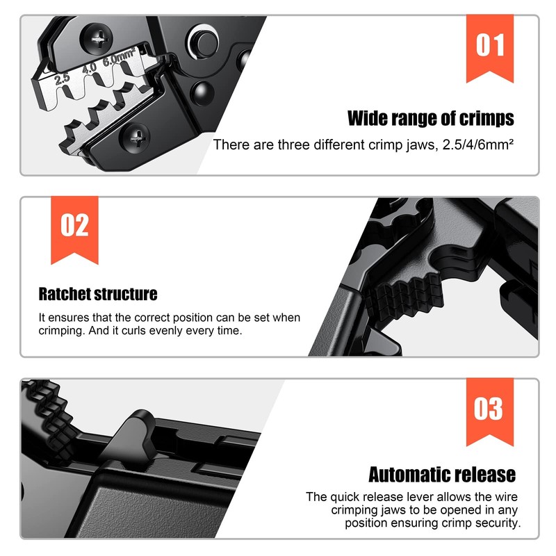 Preciva Solar Crimping Pliers for 2.5/4.0/6.0 mm² Solar Panel PV