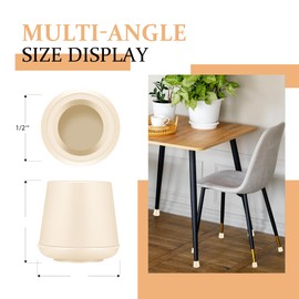 1/2" Round Rubber Chair Leg Tips Caps, Chair Leg Floor Protectors, Non-Slip Chair Leg Caps, Stool Leg Protectors Cap, Folding Metal Chair Leg Tip Replacement (White, 16 Pack)