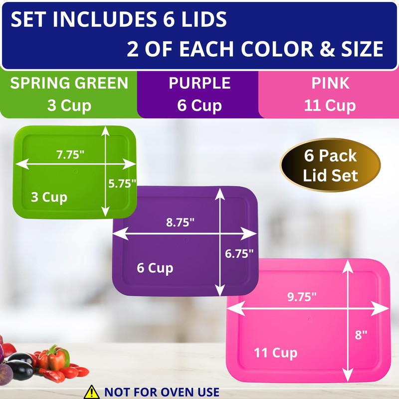 3, 6 & 11 Cup Spring Green, Purple, Pink Replacement