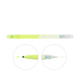 サンスター文具 SUN-STAR ドットEペン 両面 水性マーカーペン 四角いドット 細字 アート 塗り絵 スケッチ イラスト用 蛍光グリーン