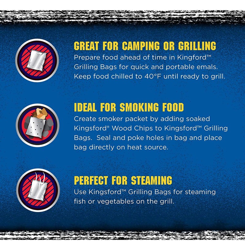 Kingsford Grilling Extra Tough Aluminum Grill Bags, For Locking in