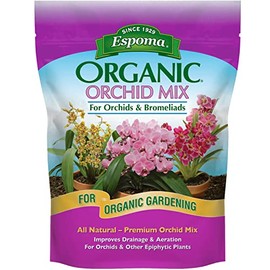 Espoma Organic Orchid Mix 4-Quart Bag. for All Orchids and Bromeliads. Ideal for Phalaenopsis, Dendrobium, and Other Types of Orchids. for Organic Gardening - 4 Pack