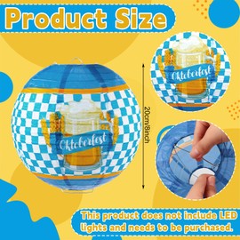 Panelee 12 Pcs Beer Paper Lanterns Party Decorations 8 Inch Hanging Round Hanging Paper Party Decorations for Holiday Indoor Outdoor Supplies