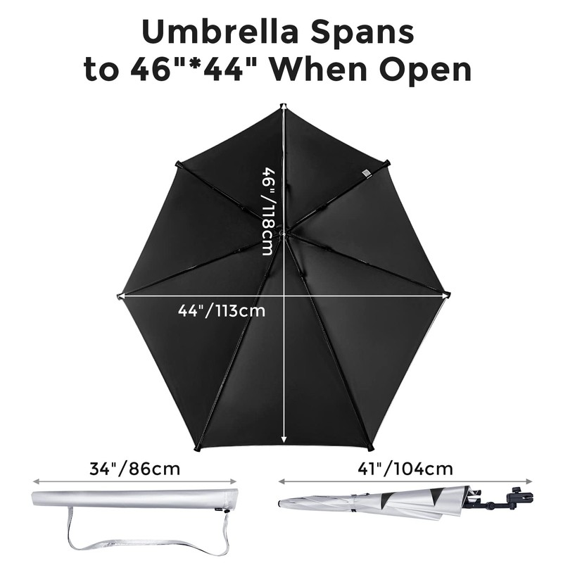 G4Free UPF 50+ Adjustable Beach Umbrella XL with Universal Clamp