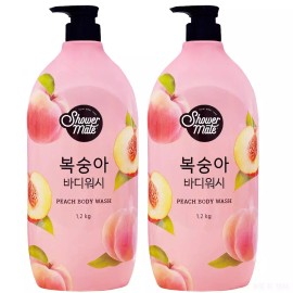 Sour Mate 사워메이트 복숭아 바디워시 1200g x 2개 [01 샤워메이트 바디워시 복숭아 1.2kg 2개] Sour Mate Peach Body Wash 1200g x 2 [01 Shower Mate Body Wash Peach 1.2kg 2 pieces]