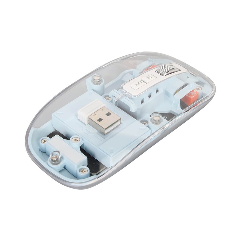 Wireless Bluetooth Mouse Transparent Clear Cool Shell Mute Click Colorful