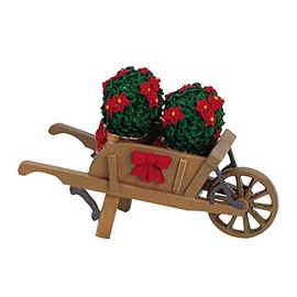 Lemax Village Collection Wheelbarrow with Poinsettias # 64479