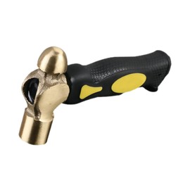Sosoport Professional Brass Stamping Hammer Round Head Non-Sparking Hand Turned Plastic Handle Precision Strikes